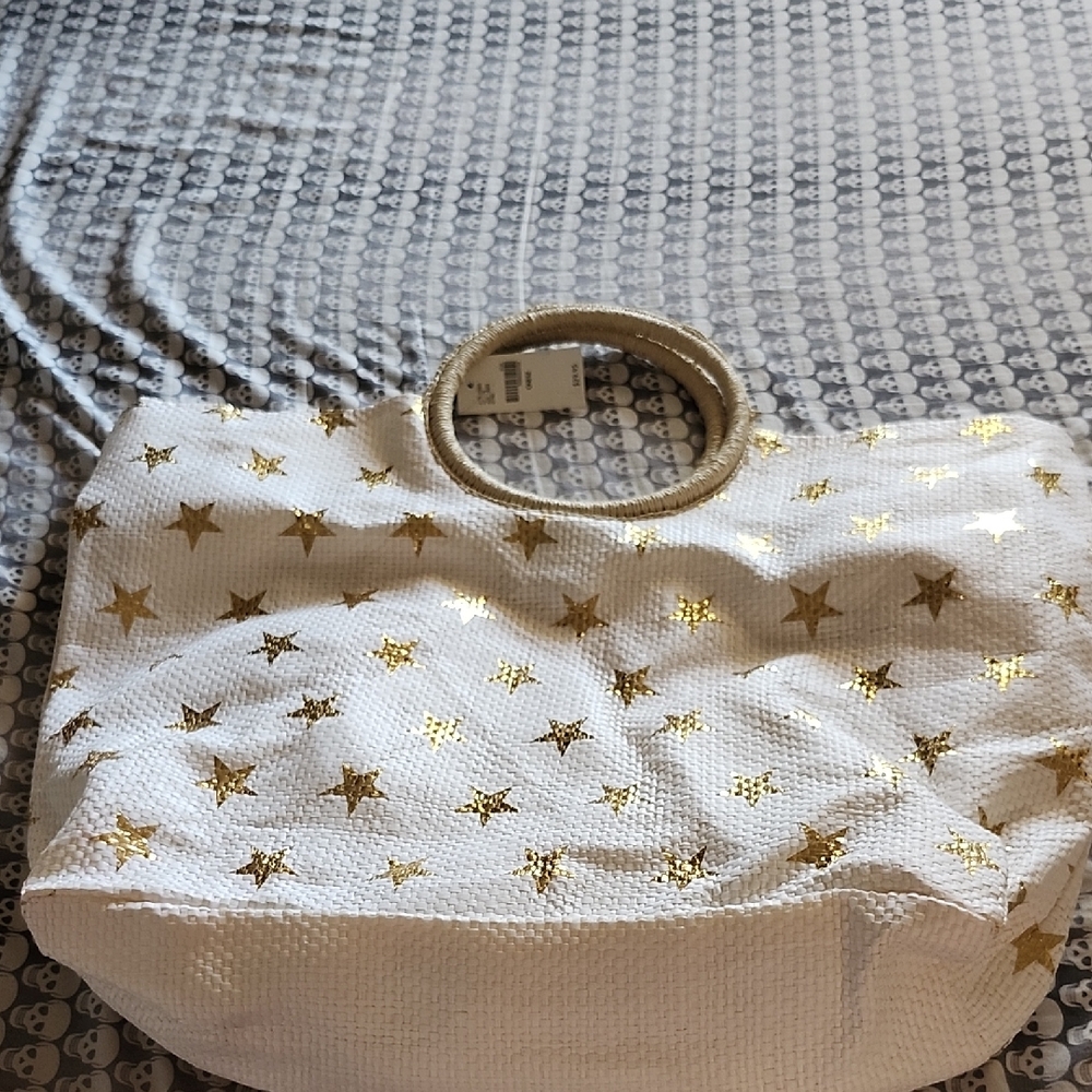 Lane Bryant Gold Star White Tote